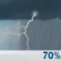 Today: Showers and thunderstorms likely. Mostly cloudy, with a high near 85. South southwest wind 10 to 15 mph. Chance of precipitation is 70%. New rainfall amounts between a quarter and half of an inch possible. Today: Showers And Thunderstorms Likely