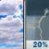 Tuesday: Mostly Cloudy then Slight Chance Showers And Thunderstorms
