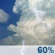Tuesday: A chance of showers and thunderstorms before 7am, then showers and thunderstorms likely. Partly sunny, with a high near 85. North northwest wind 0 to 5 mph. Chance of precipitation is 60%. Tuesday: Chance Showers And Thunderstorms then Showers And Thunderstorms Likely